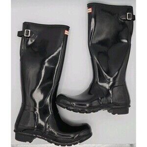 Hunter Original Tall Gloss Black Rain Boots ~ US9 EU 40/41  EUC